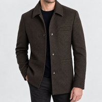 Laceby Button Jacket - Chenille-black Brown A