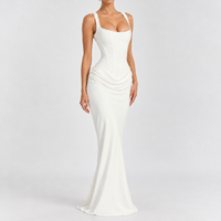 Brackenthwaite Ruched Corset Dress - White