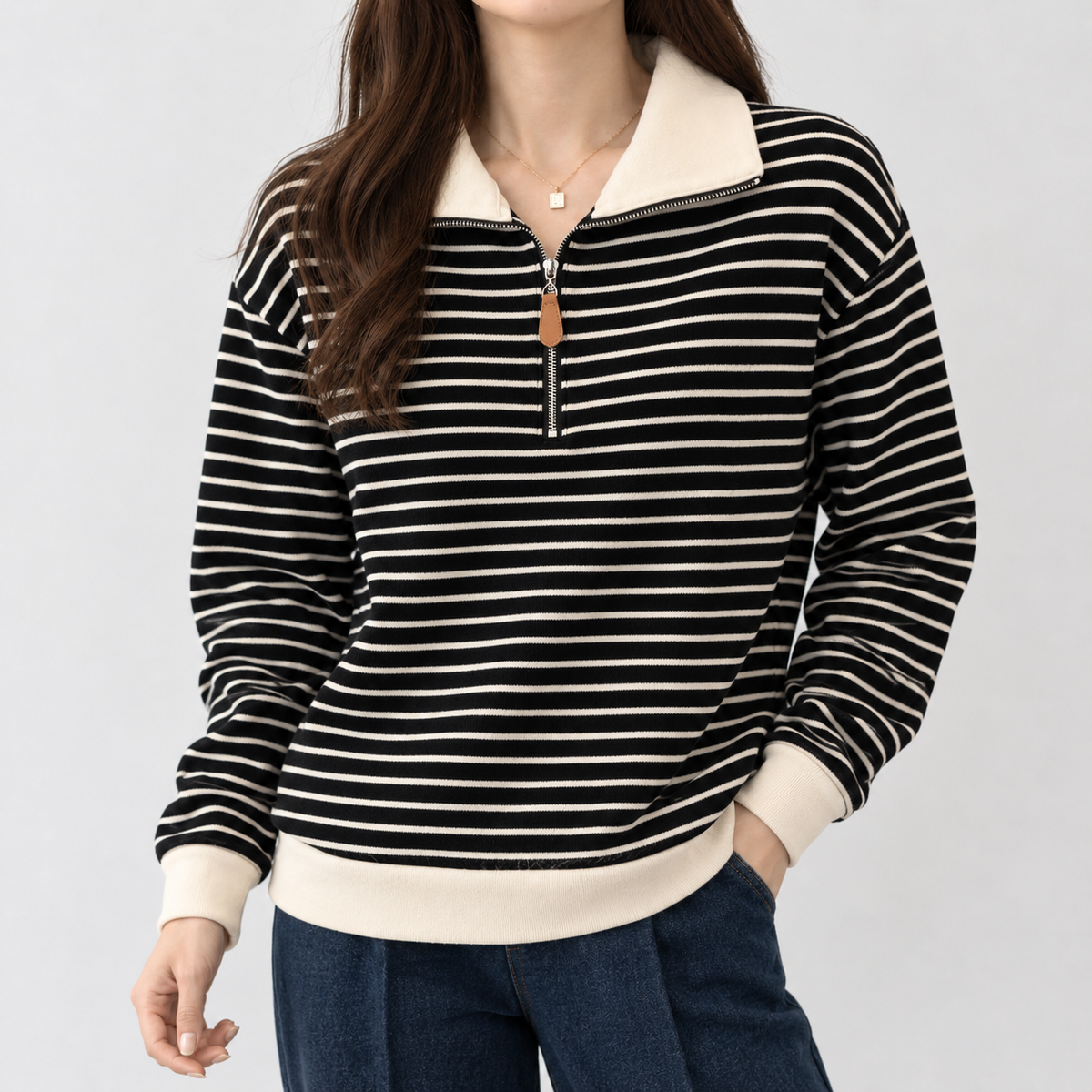 Chesters Half Zip Top - Black