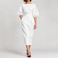 Hambledon Tailored Midi Dress - White