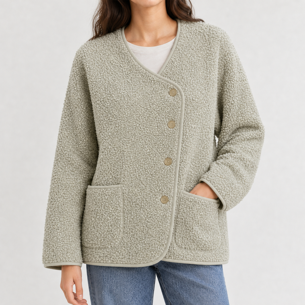 Chulmleigh Fleece Jacket - Light Rice Green