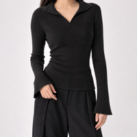 Livia V Neck Top - Black