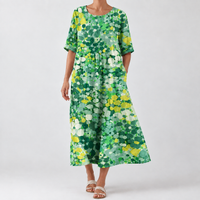 Alessia Relaxed Midi Dress - Green