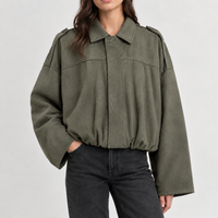 Broadbottom Suede Bomber Jacket - Army Green