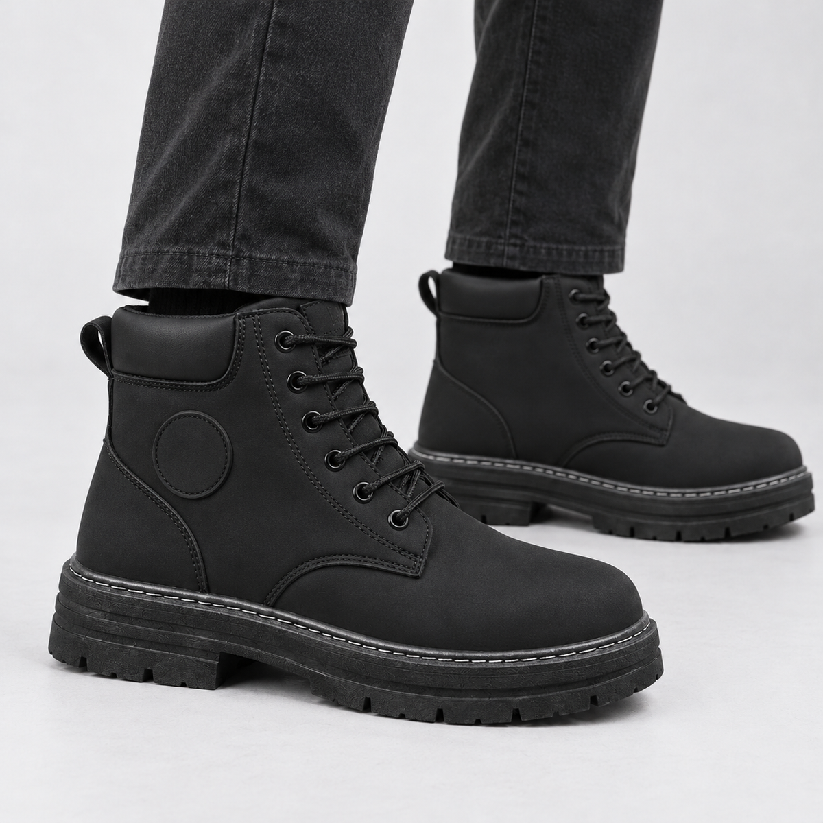 Portreath Lace Up Boots - Black