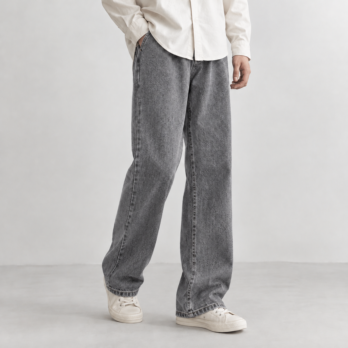 Alresford Wide Leg Jeans - Gray