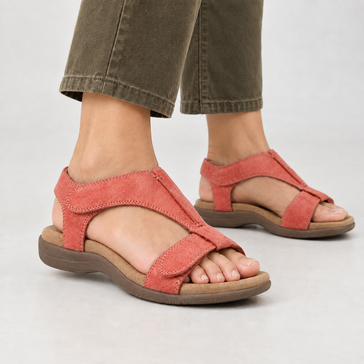 Selworthy T-Strap Sandals - Red