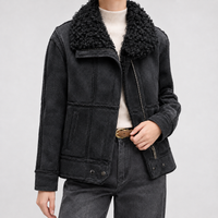 Westleigh Curly Collar Jacket - Black