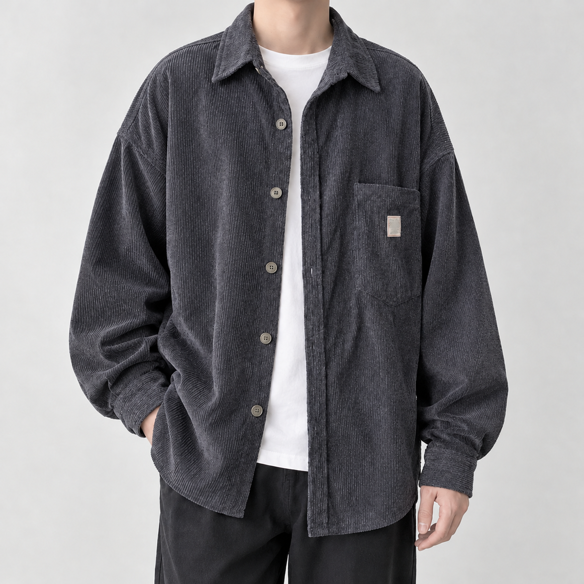 Assynt Corduroy Overshirt - Dark Gray