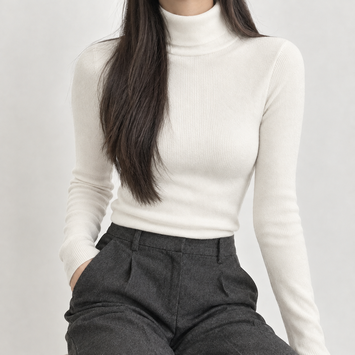 Ancroft Turtleneck Sweater - White