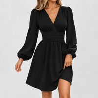 Askrigg Ruched Waist Dress - Black