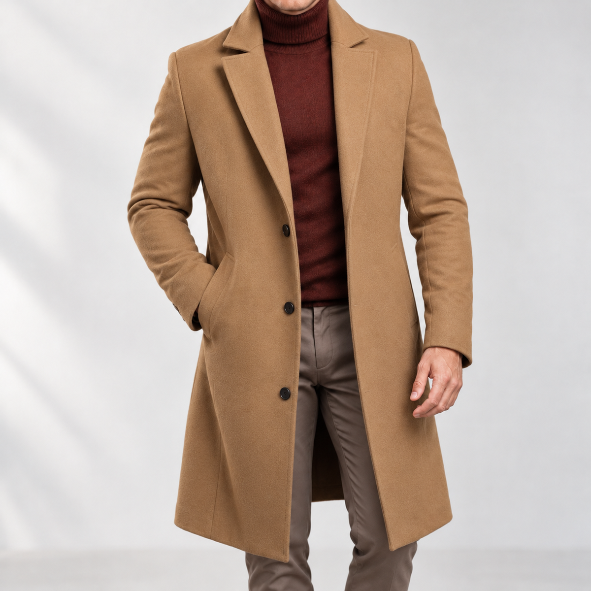 Delph Tailored Overcoat - Khaki