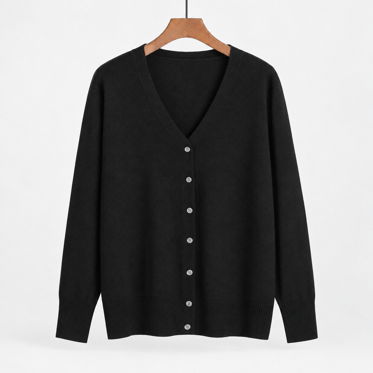 Rampside Button Front Cardigan - Black