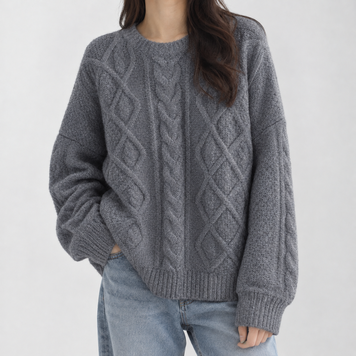 Bracewell Cable Knit Sweater - Gray