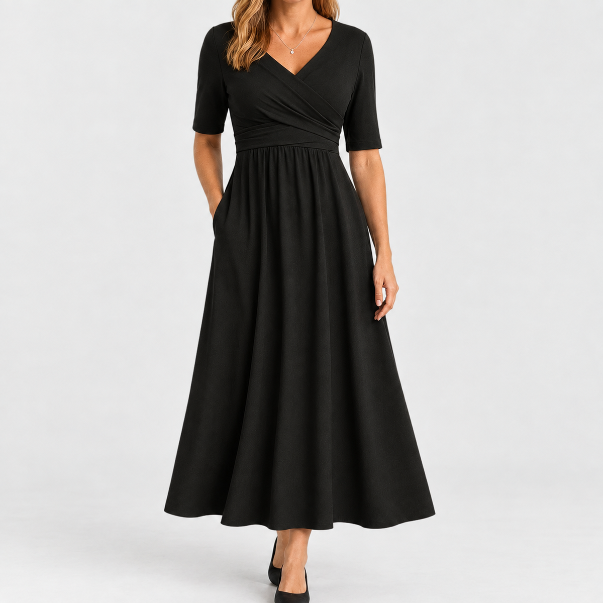 Holme Wrap Maxi Dress - Black