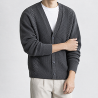 Netherstoke Waffle Knit Cardigan - Gray