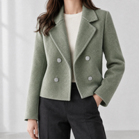 Amelie Double Breasted Jacket - Bean Green