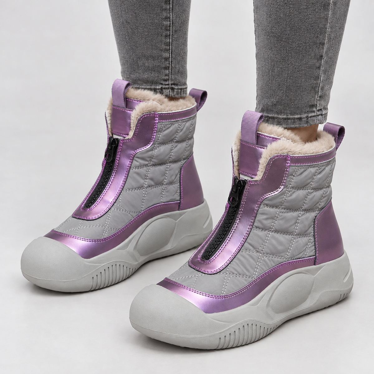 Waberthwaite Zip Boots - Purple Gray