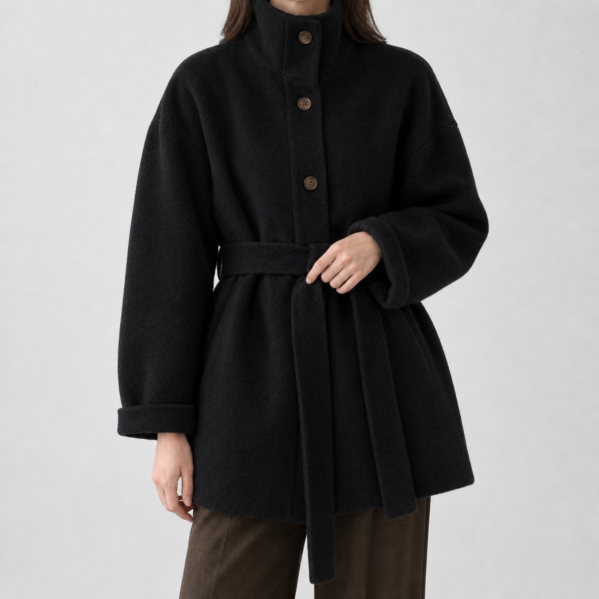Mungrisdale Belted Coat - Carbon Black