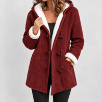 Netherdale Hooded Duffle Coat - Wine Red