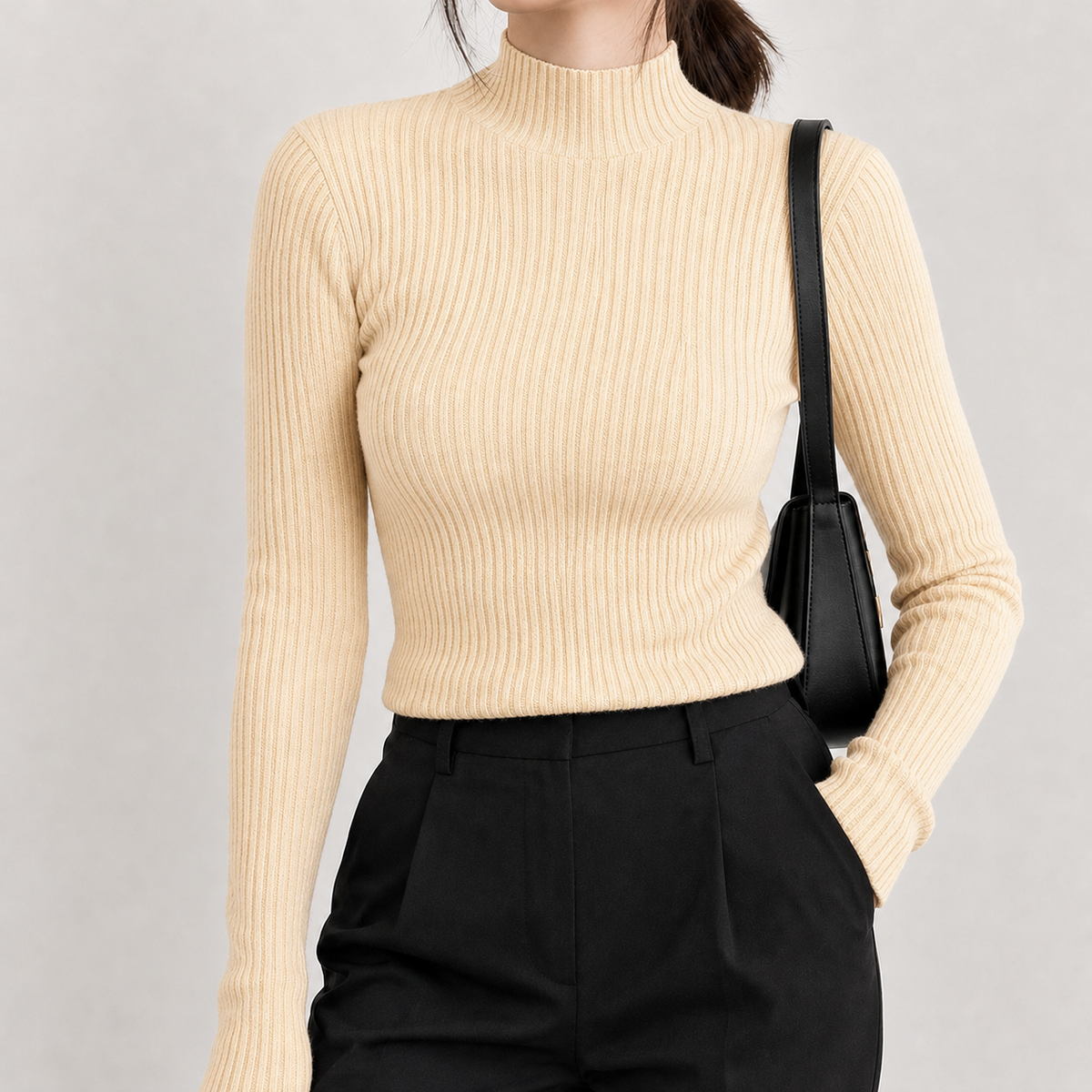 Pilsdon Cashmere Turtleneck Top - Apricot