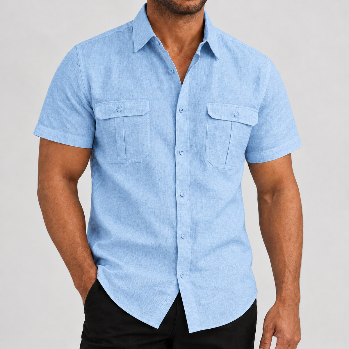 Adforton Linen Shirt - Light Blue