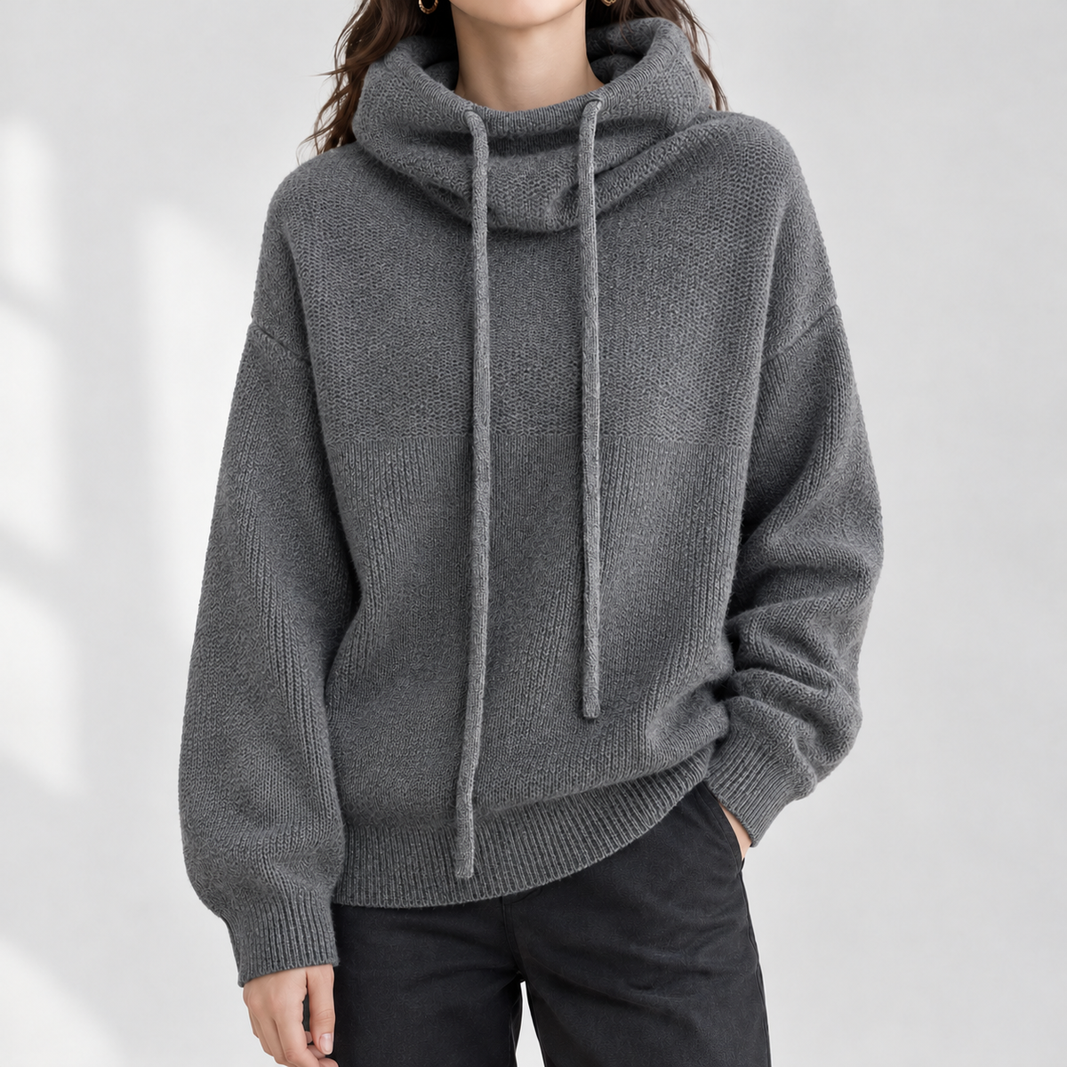 Wrynose Cowl Neck Sweater - Gray