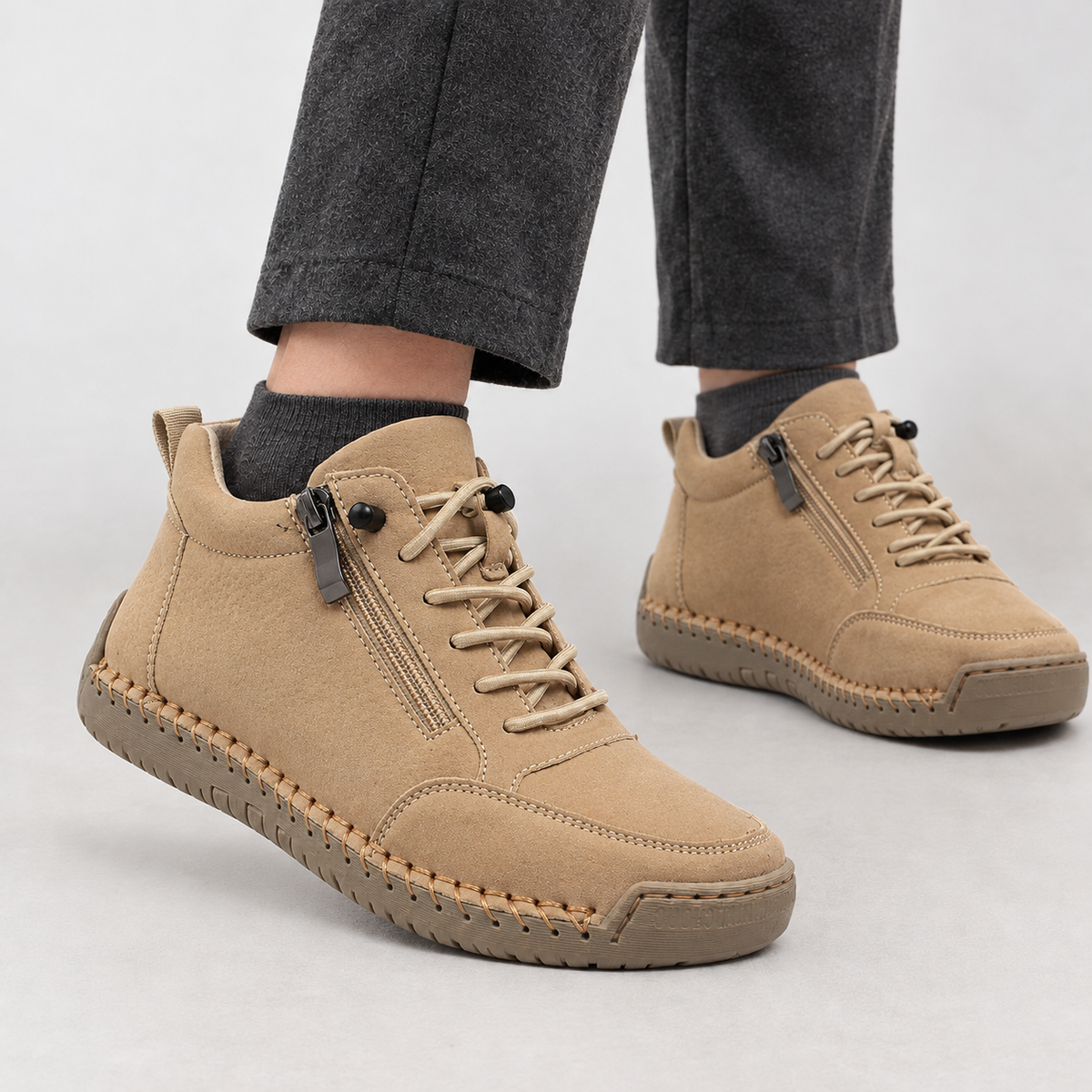 Firbank Hand-Stitched Sneakers - Khaki