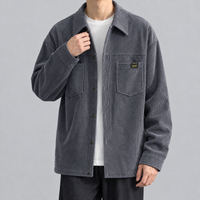 Bickleigh Corduroy Overshirt - Dark Gray