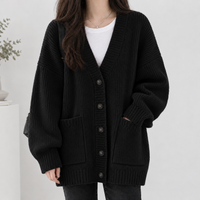 Brassington Ribbed Cardigan - Black