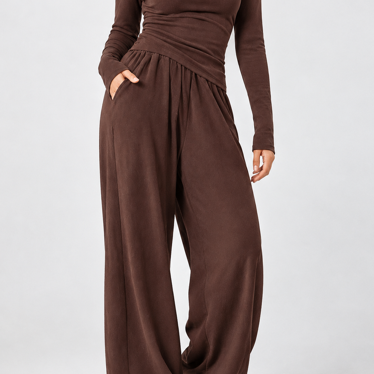 Whitfield Wide-Leg Set - Brown