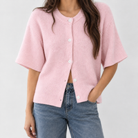 Burneside Ribbed Cardigan - Pink