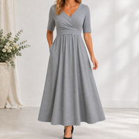 Holme Wrap Maxi Dress - Gray