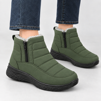 Fiorella Quilted Ankle Boots - Olive Green