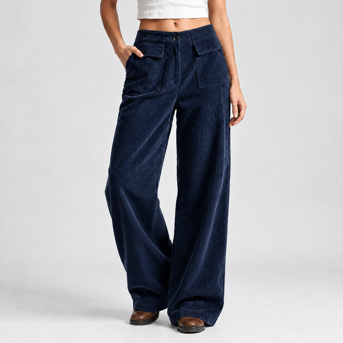 Whernside Wide Leg Pants - Navy Blue