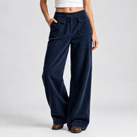 Whernside Wide Leg Pants - Navy Blue