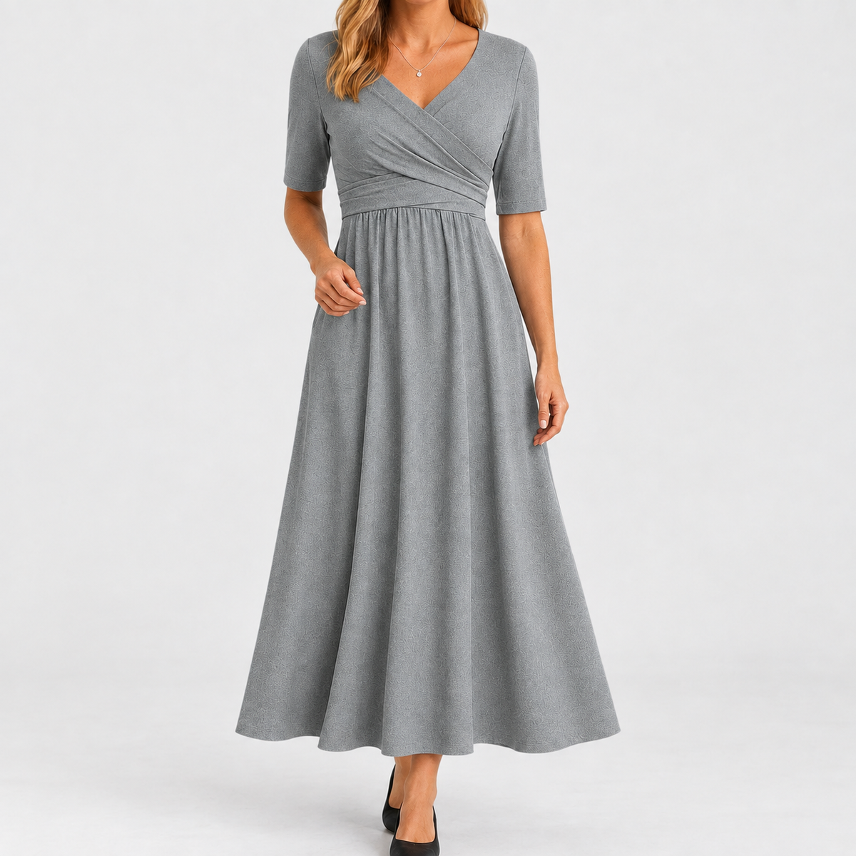 Holme Wrap Maxi Dress - Gray