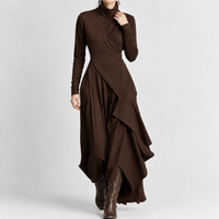 Hepple Draped Maxi Dress - Dark Brown