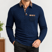Portloe Textured Polo - Navy Blue