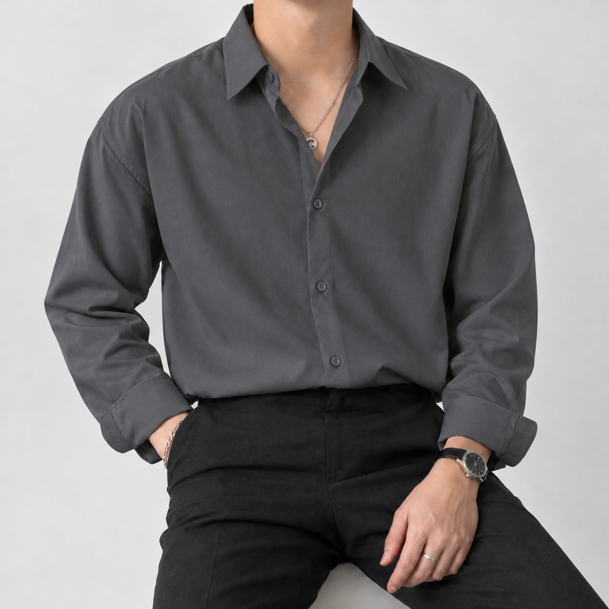 Abberwick Relaxed Shirt - Gray
