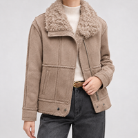 Westleigh Curly Collar Jacket - Camel