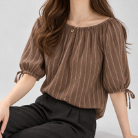 Longdendale Off Shoulder Top - Dark Brown