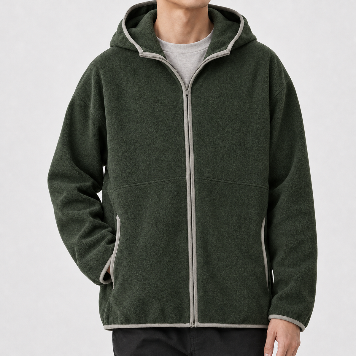 Eddleston Hooded Sweater - Army Green