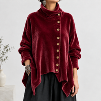 Elena Velvet Cardigan - Red