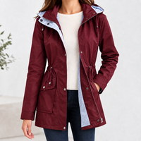 Geraldine Hooded Jacket - Red Wine