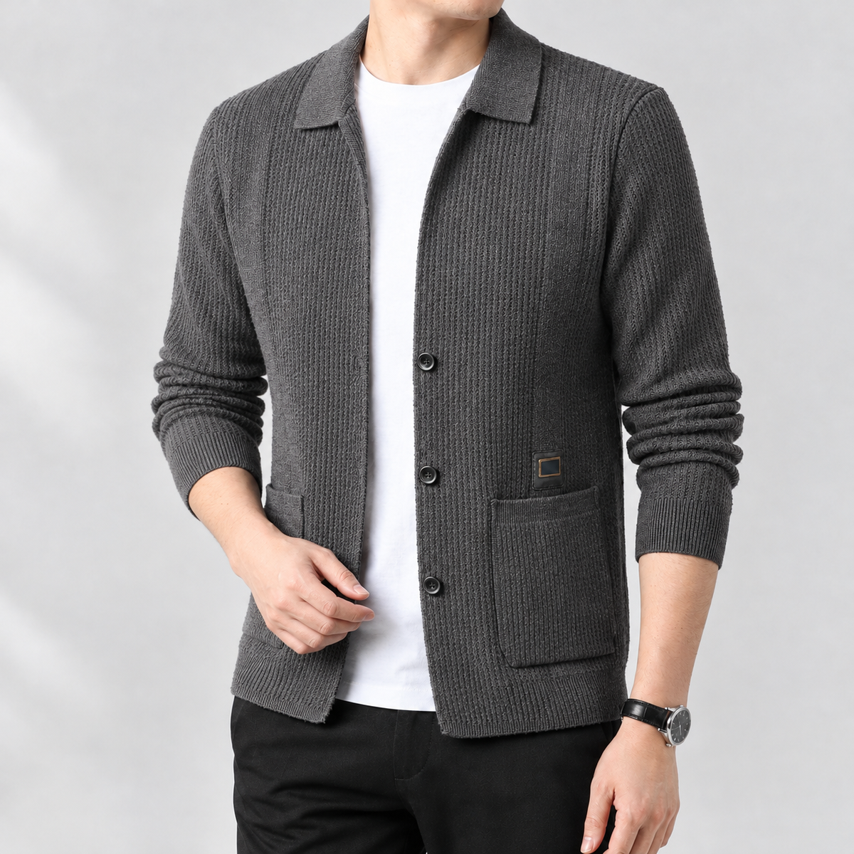 Yewbarrow Collared Cardigan - Gray
