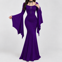 Tywardreath Fishtail Dress - Purple