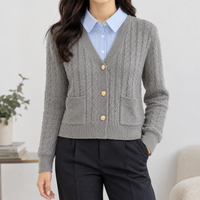 Kirkton Collared Knit Cardigan - Gray
