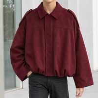Dorian Suede Jacket - Wine Red