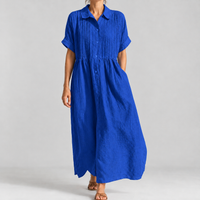 Bardsea Pintuck Maxi Dress - Blue
